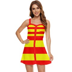 Aust Agder Flag Ruffle Edge Bra Cup Chiffon Mini Dress by tony4urban