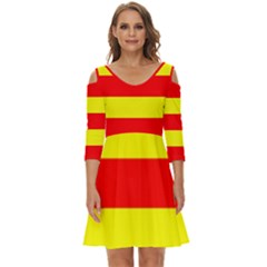 Aust Agder Flag Shoulder Cut Out Zip Up Dress by tony4urban