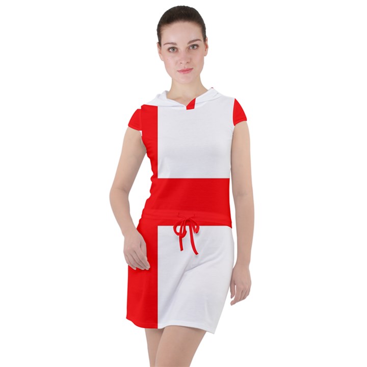 Bologna Flag Drawstring Hooded Dress