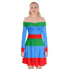 Dagestan Flag Off Shoulder Skater Dress by tony4urban