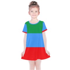 Dagestan Flag Kids  Simple Cotton Dress by tony4urban