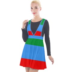 Dagestan Flag Plunge Pinafore Velour Dress by tony4urban