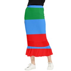 Dagestan Flag Maxi Fishtail Chiffon Skirt by tony4urban