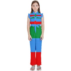 Dagestan Flag Kids  Sleeveless Ruffle Edge Band Collar Chiffon One Piece by tony4urban