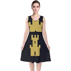 Finnmark Flag V-neck Midi Sleeveless Dress  by tony4urban