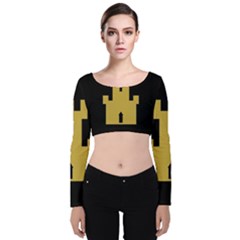 Finnmark Flag Velvet Long Sleeve Crop Top