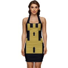 Finnmark Flag Sleeveless Wide Square Neckline Ruched Bodycon Dress by tony4urban