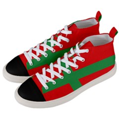 Bornholm Denmark Flag Men s Mid-top Canvas Sneakers by tony4urban