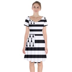 Brittany Flag Short Sleeve Bardot Dress by tony4urban