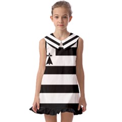 Brittany Flag Kids  Pilgrim Collar Ruffle Hem Dress