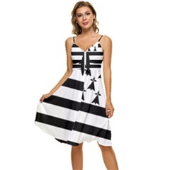 Brittany Flag Sleeveless Tie Front Chiffon Dress by tony4urban