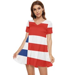 Banskobystricky Flag Tiered Short Sleeve Babydoll Dress by tony4urban