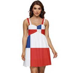 Banskobystricky Flag Ruffle Strap Babydoll Chiffon Dress