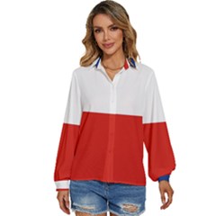 Banskobystricky Flag Women s Long Sleeve Button Down Shirt