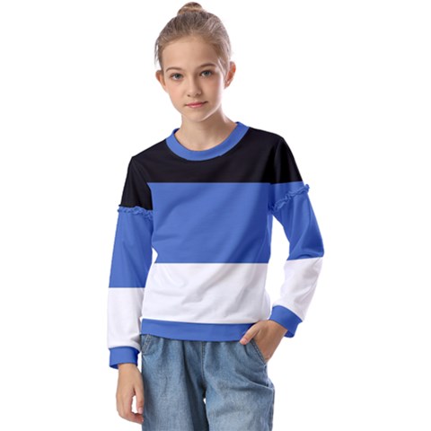 Estonia Kids  Long Sleeve Tee With Frill  by tony4urban