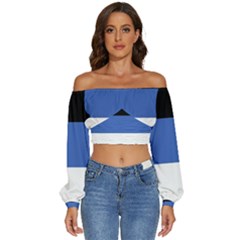 Estonia Long Sleeve Crinkled Weave Crop Top