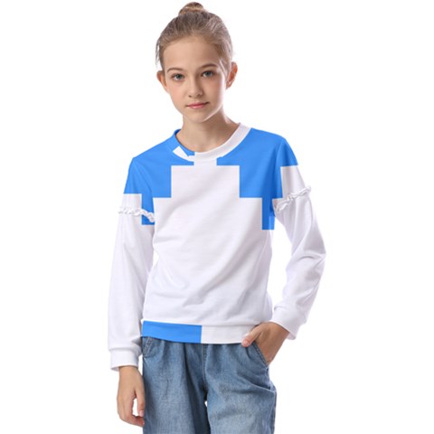 Akershus Flag Kids  Long Sleeve Tee With Frill  by tony4urban