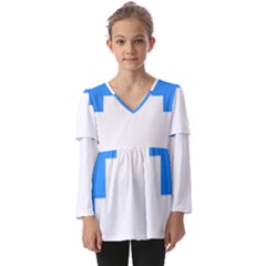 Akershus Flag Kids  V Neck Casual Top