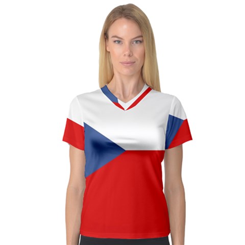 Czech Republic V-neck Sport Mesh Tee by tony4urban