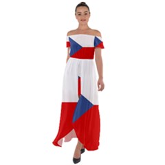 Czech Republic Off Shoulder Open Front Chiffon Dress by tony4urban