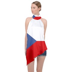 Czech Republic Halter Asymmetric Satin Top