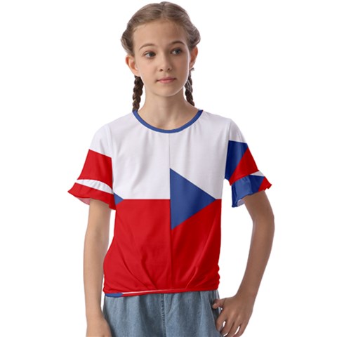 Czech Republic Kids  Cuff Sleeve Scrunch Bottom Tee by tony4urban