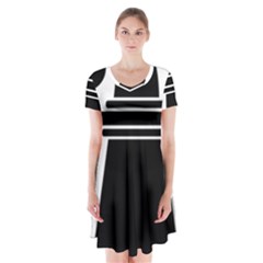 Basel Stadt Short Sleeve V-neck Flare Dress by tony4urban