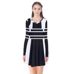 Basel Stadt Long Sleeve V-neck Flare Dress by tony4urban