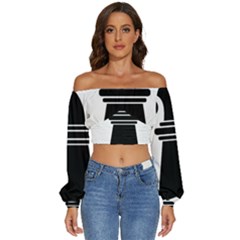 Basel Stadt Long Sleeve Crinkled Weave Crop Top