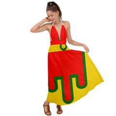 Auvergne Flag Backless Maxi Beach Dress by tony4urban