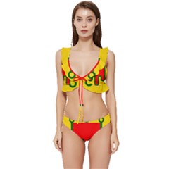 Auvergne Flag Low Cut Ruffle Edge Bikini Set