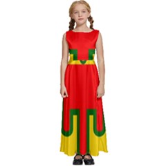 Auvergne Flag Kids  Satin Sleeveless Maxi Dress by tony4urban