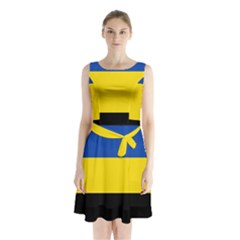 Gelderland Flag Sleeveless Waist Tie Chiffon Dress by tony4urban