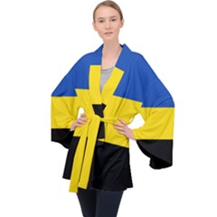 Gelderland Flag Long Sleeve Velvet Kimono  by tony4urban