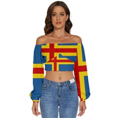 Aaland Long Sleeve Crinkled Weave Crop Top