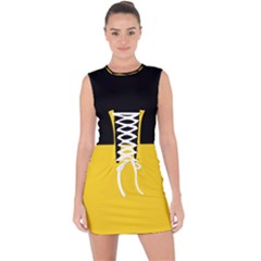 Baden Wurttemberg Flag Lace Up Front Bodycon Dress by tony4urban