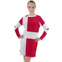 Denmark Long Sleeve Hoodie Dress