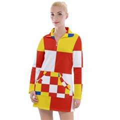 Antwerp Flag Women s Long Sleeve Casual Dress