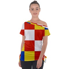 Antwerp Flag Off Shoulder Tie-Up Tee