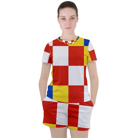 Antwerp Flag Women s Tee And Shorts Set by tony4urban