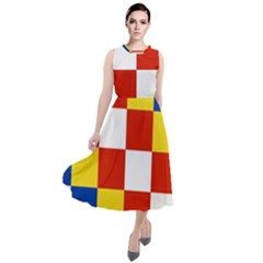 Antwerp Flag Round Neck Boho Dress