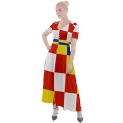 Antwerp Flag Button Up Short Sleeve Maxi Dress