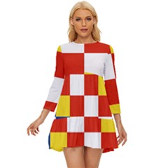 Antwerp Flag Long Sleeve Babydoll Dress