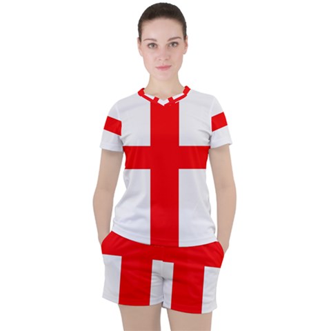 England Women s Tee And Shorts Set by tony4urban