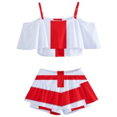 England Kids  Off Shoulder Skirt Bikini by tony4urban