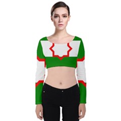 Andalusia Flag Velvet Long Sleeve Crop Top by tony4urban