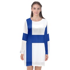 Finland Long Sleeve Chiffon Shift Dress  by tony4urban