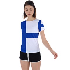 Finland Back Circle Cutout Sports Tee by tony4urban