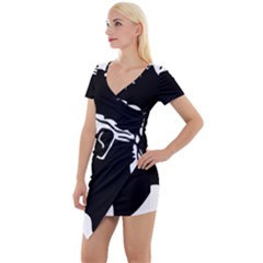 Corsica Flag Short Sleeve Asymmetric Mini Dress by tony4urban