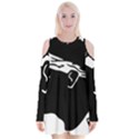 Corsica Flag Velvet Long Sleeve Shoulder Cutout Dress View1